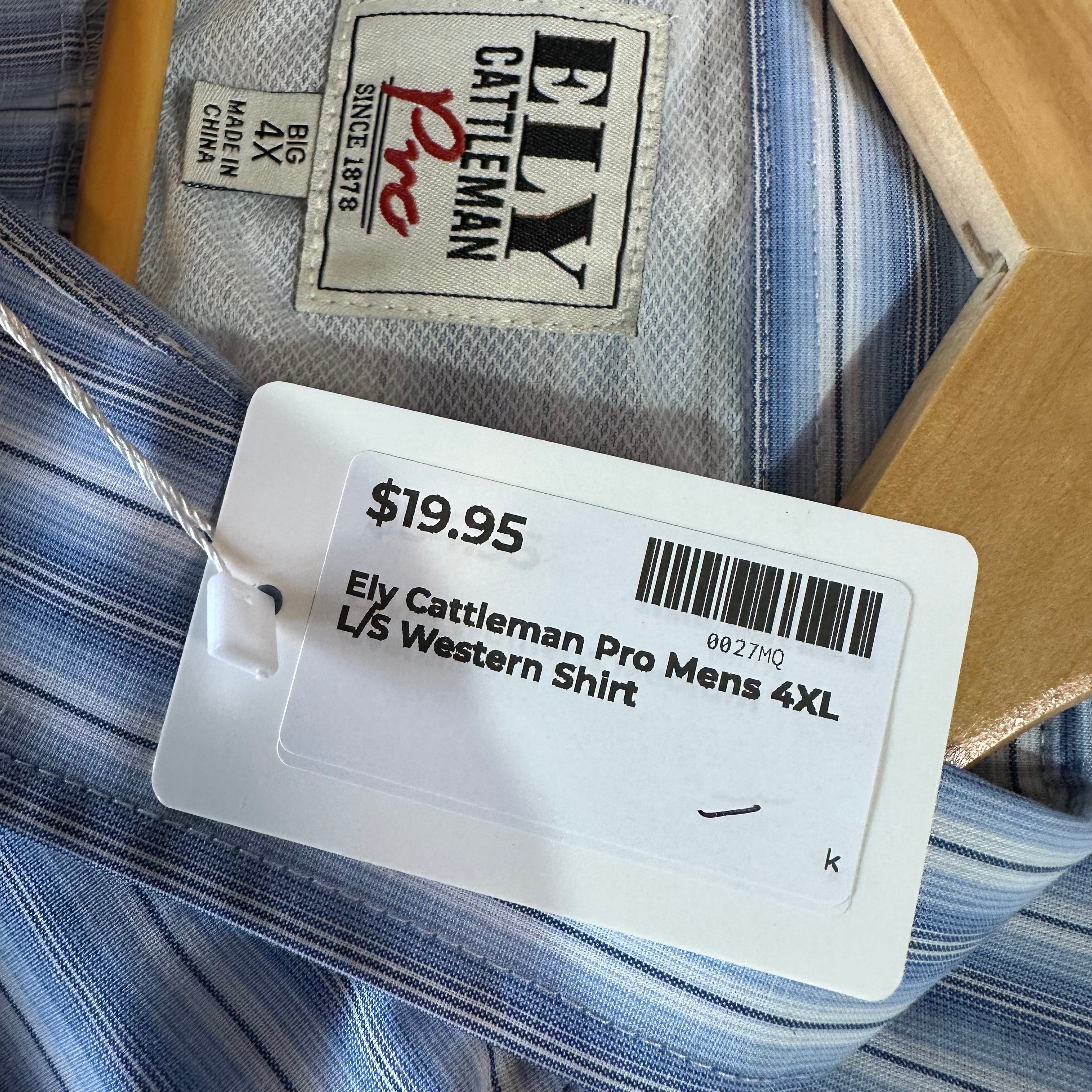 Ely Cattleman Mens 4XL Western Shirt