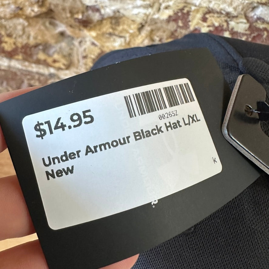 Under Armour UA Men's Black w/black logo Classic Fit L/XL Cap Hat NWT