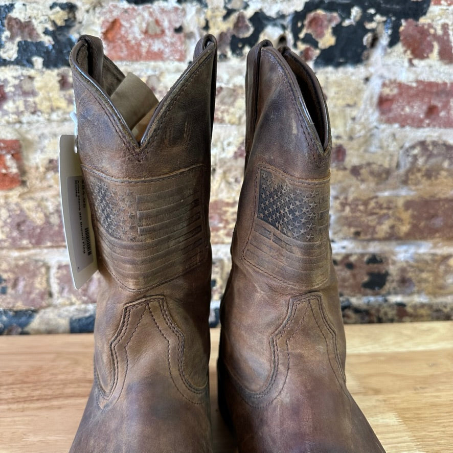 Ariat Men's Rambler Patriot Distressed Brown Flag Boots 10029692 Sz 8 D