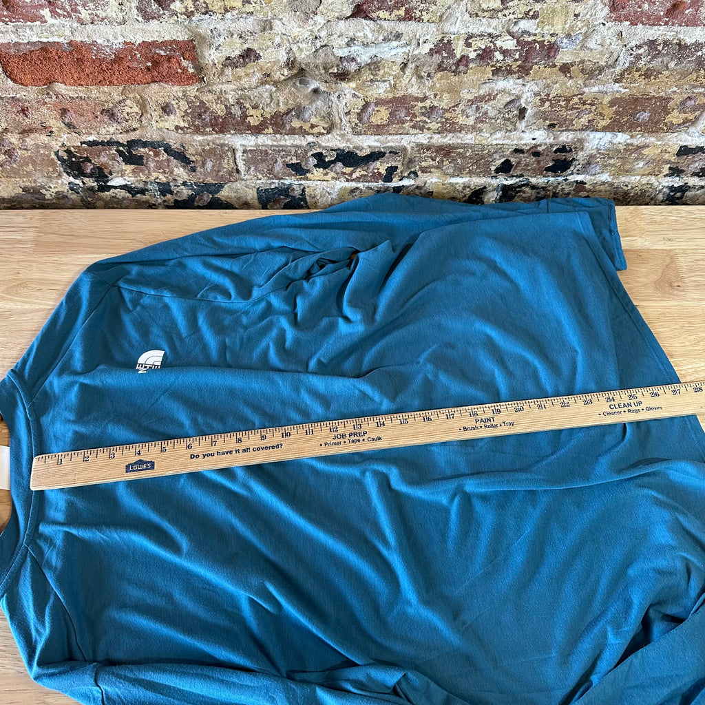 North Face Shirt Mens XXL Blue Hiking Hike Long Sleeve T Shirt 1/4 zip