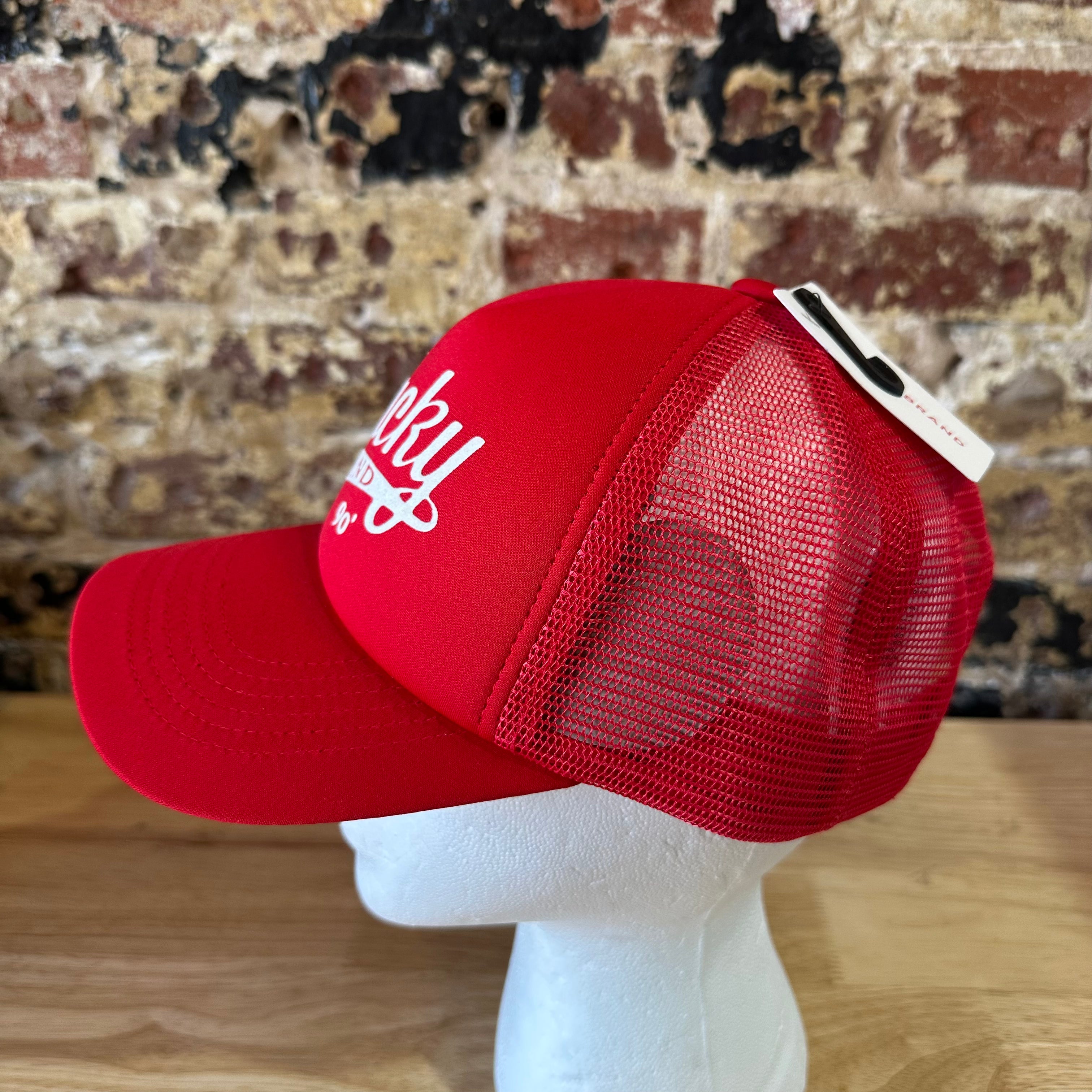 Lucky Brand Red Trucker Hat SnapBack Y2K NEW