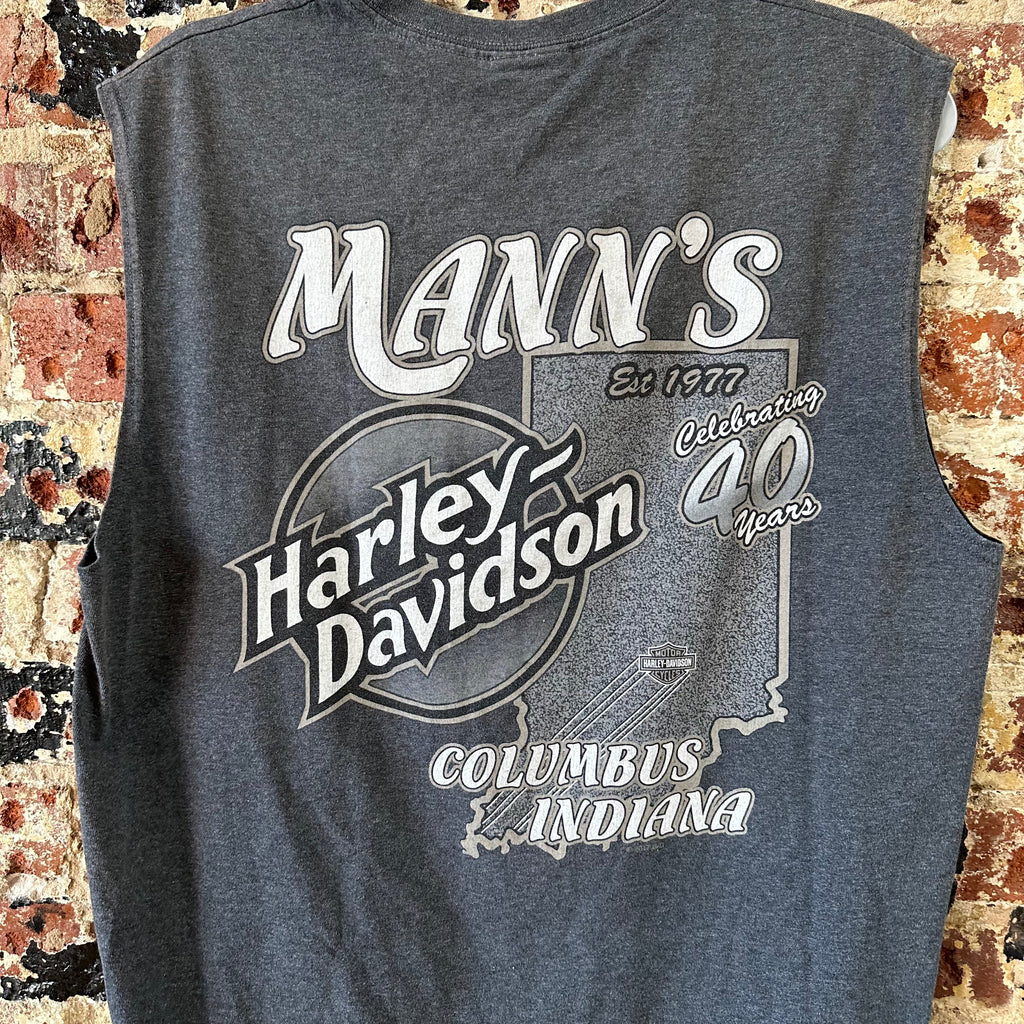 Harley Davidson Men's Large Sleeveless Gray T-Shirt