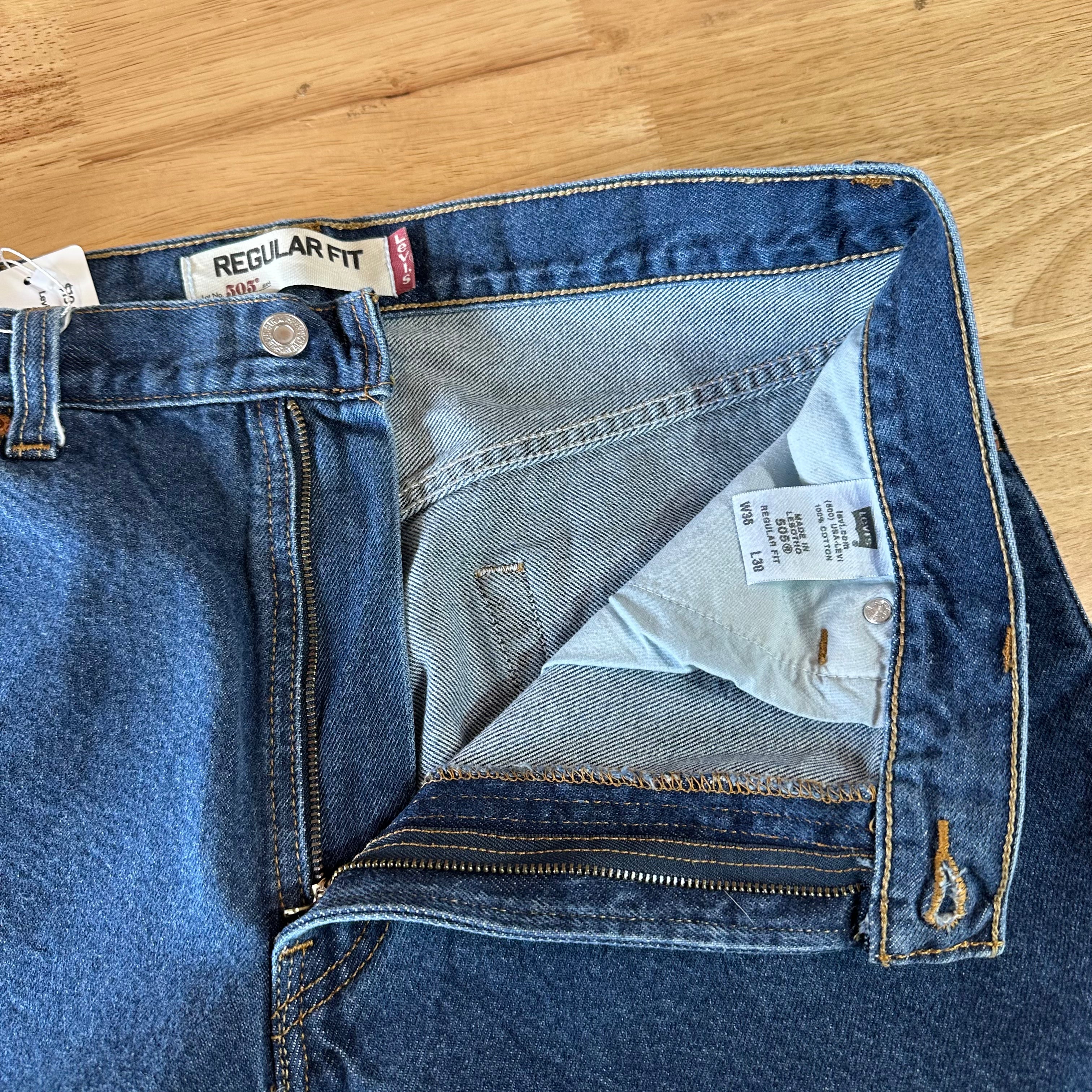 Levi's 505 Mens 36x30 Blue Jeans