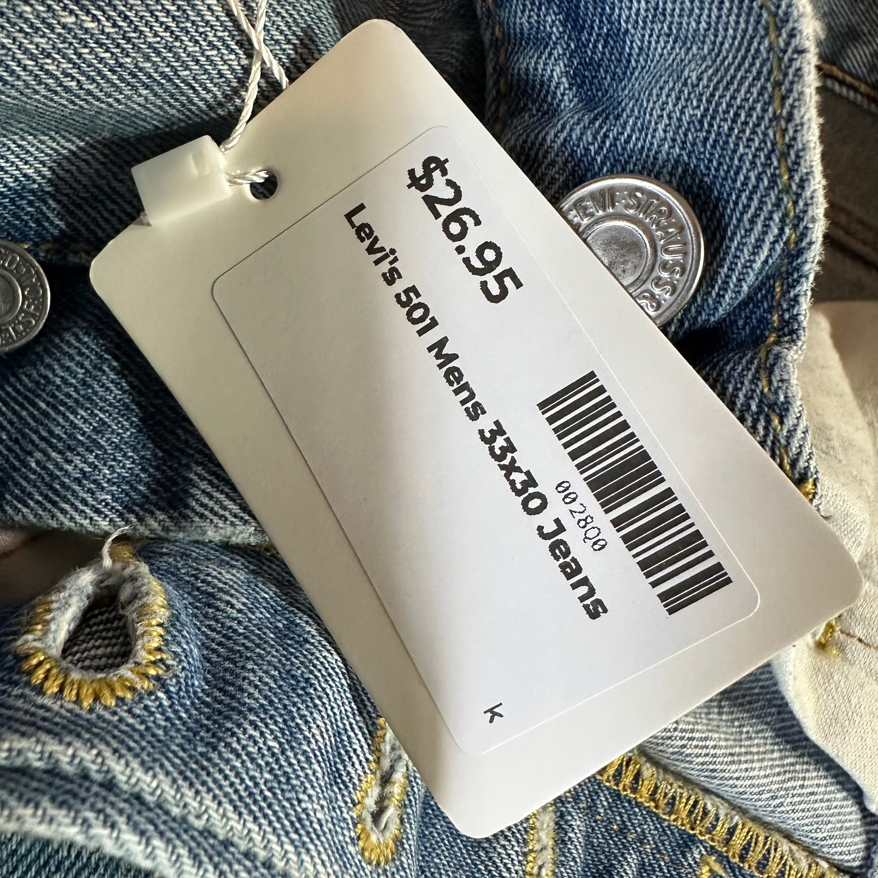 Levi's 501 Mens 33x30 Blue Jeans