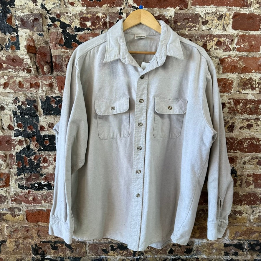 Five Brothers Flannel Shirt Men’s 2XL Beige Tan Button Up Long Sleeve
