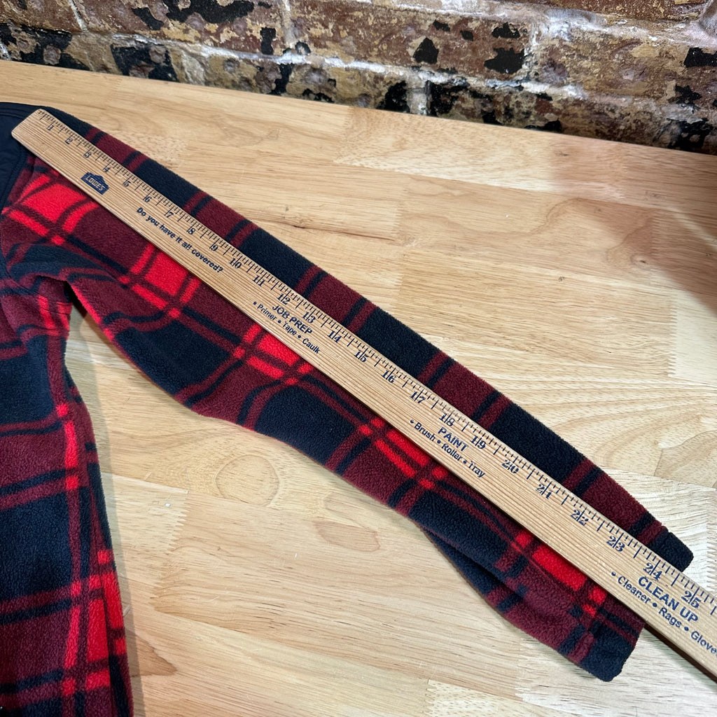Columbia Womens Large Red Plaid Fleece Jacket