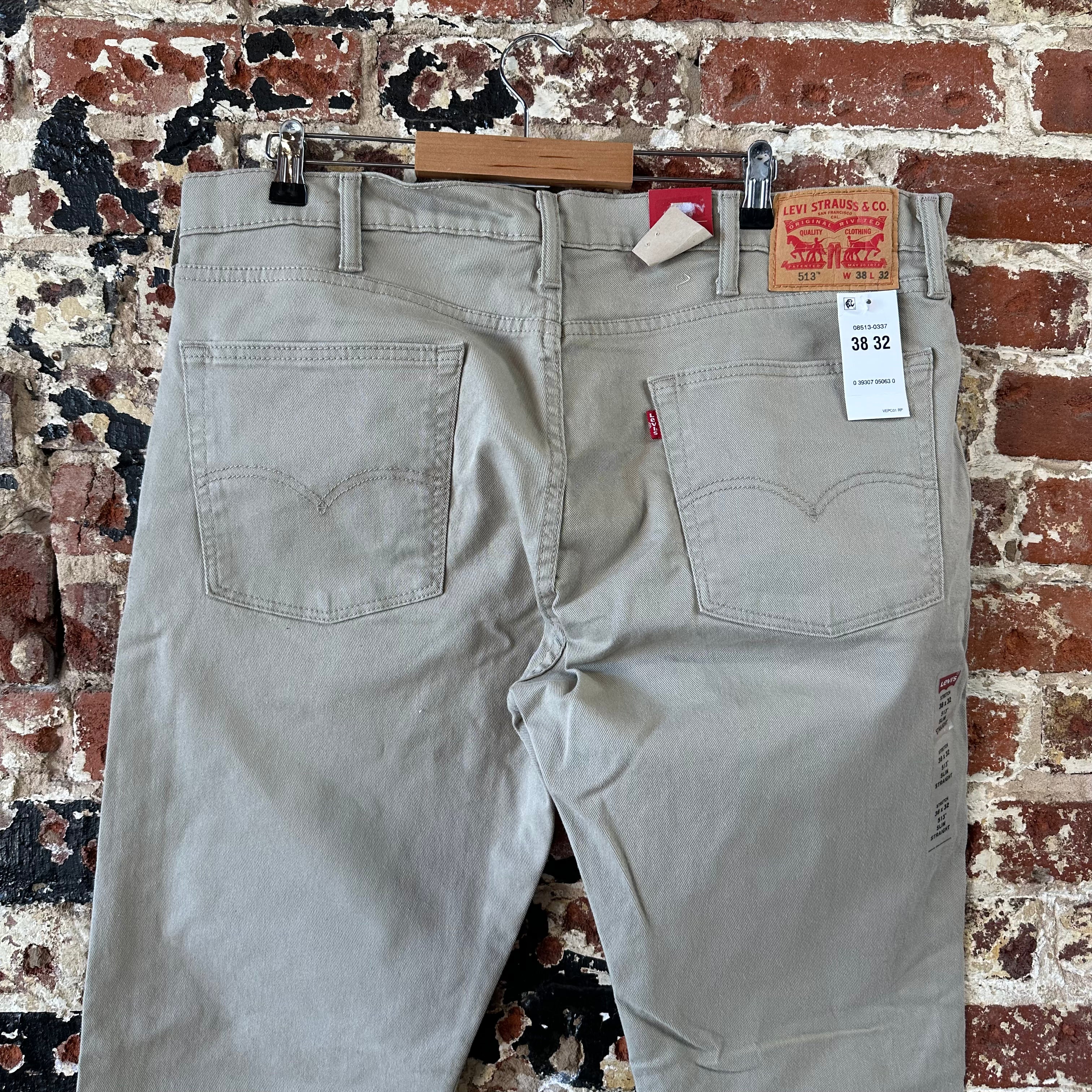 Levis 513 Mens 38x30 Tan Jeans NEW