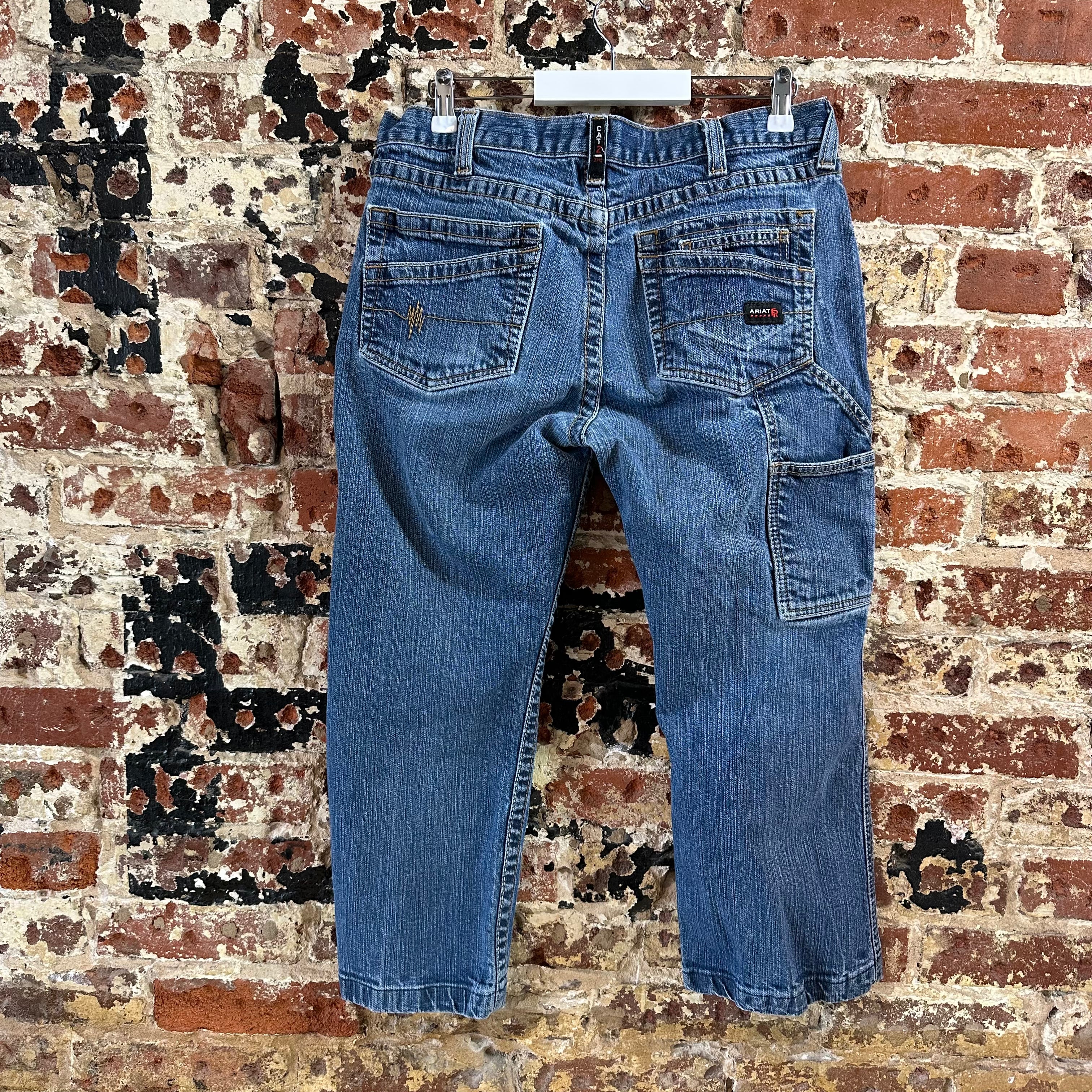 Ariat FR Jeans Men's 35x23.5 M7 Slim Straight Blue denim *HEMMED