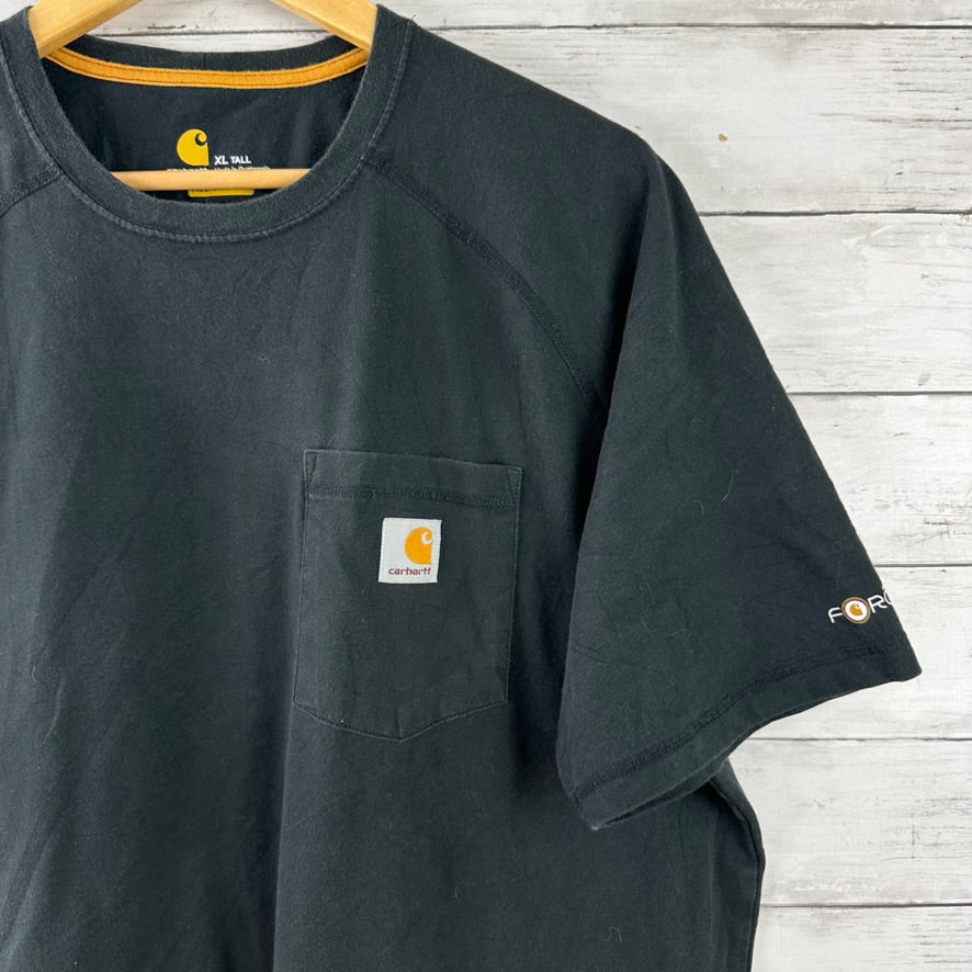 Carhartt Force Men's XL Tall short Sleeve Relaxed Fit T Shirt Pocket T Black