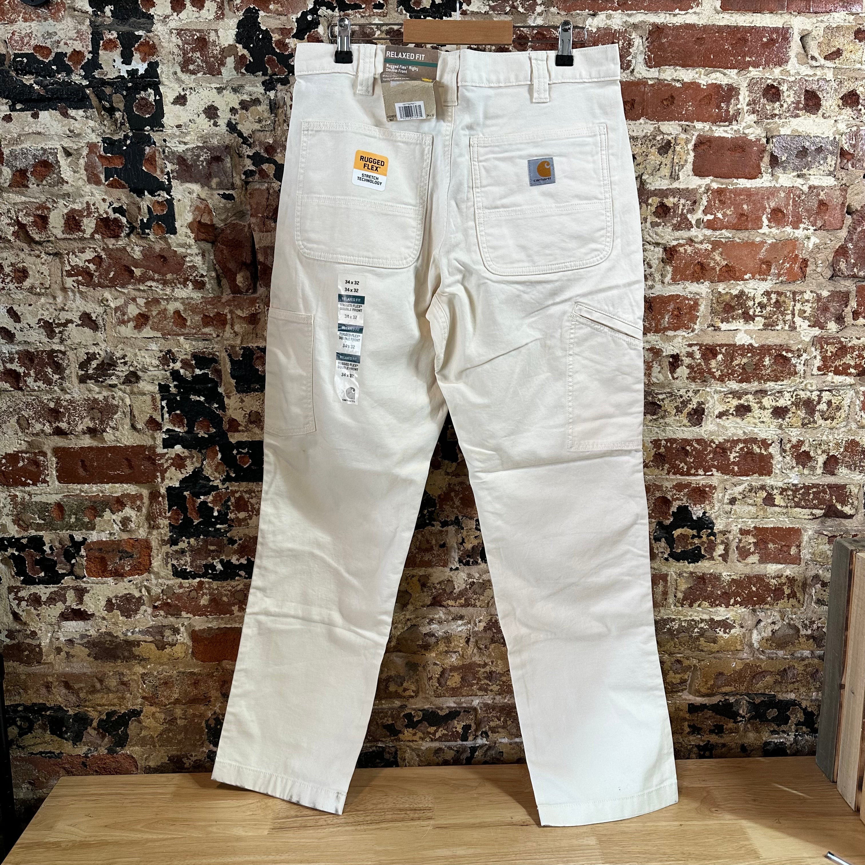 Carhartt Natural Mens 34x32 Double Knee Pants