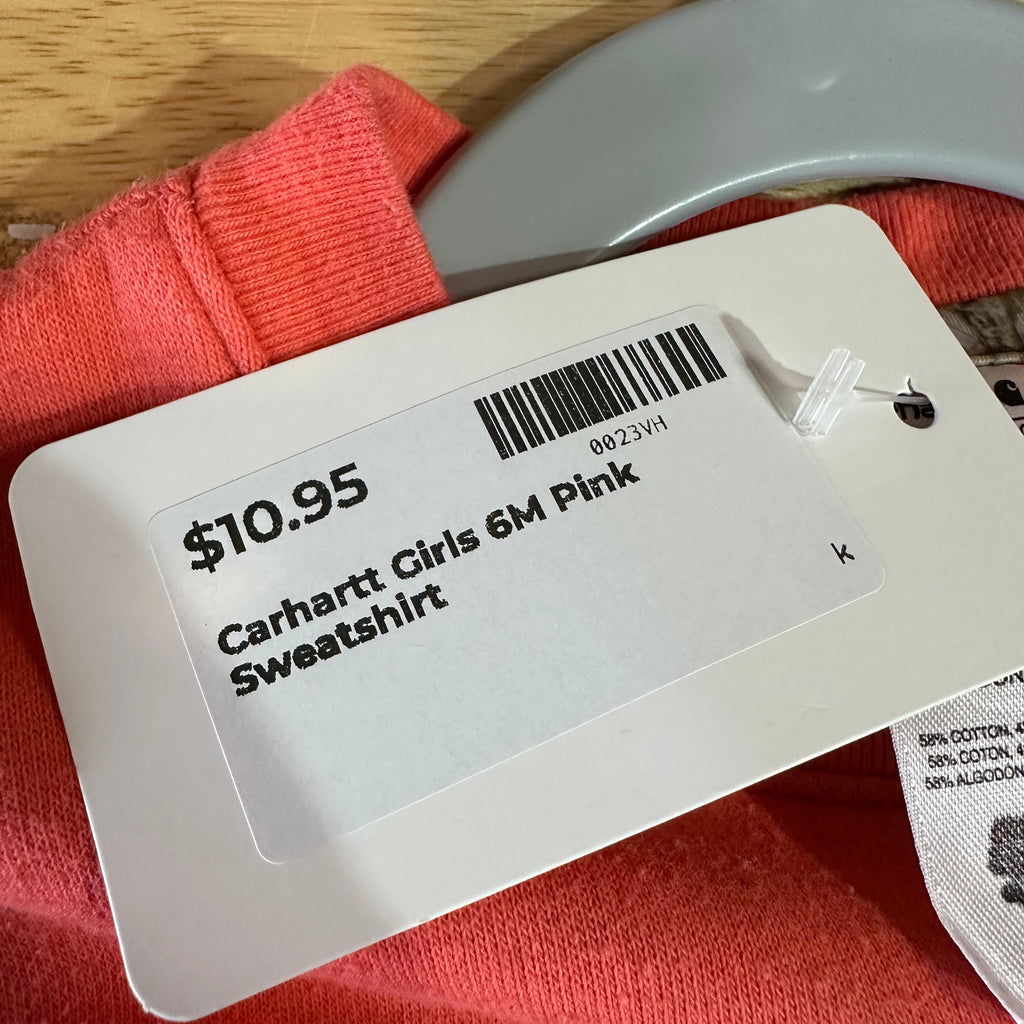 Carhartt Girls Size 6M Sweatshirt Kids Youth Pink Deer
