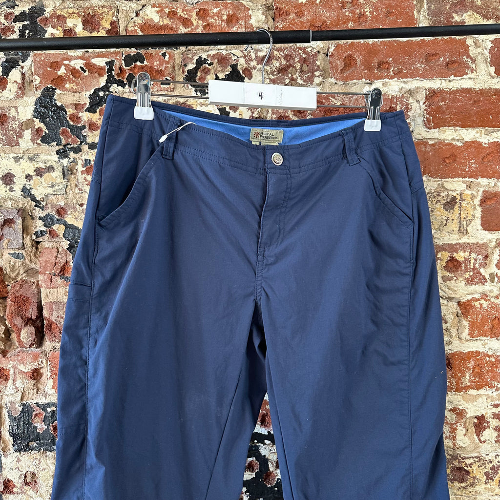 Royal Robbins Pants Women's 4 Lightweight Capri Blue Outdoor Hiking 32x21"