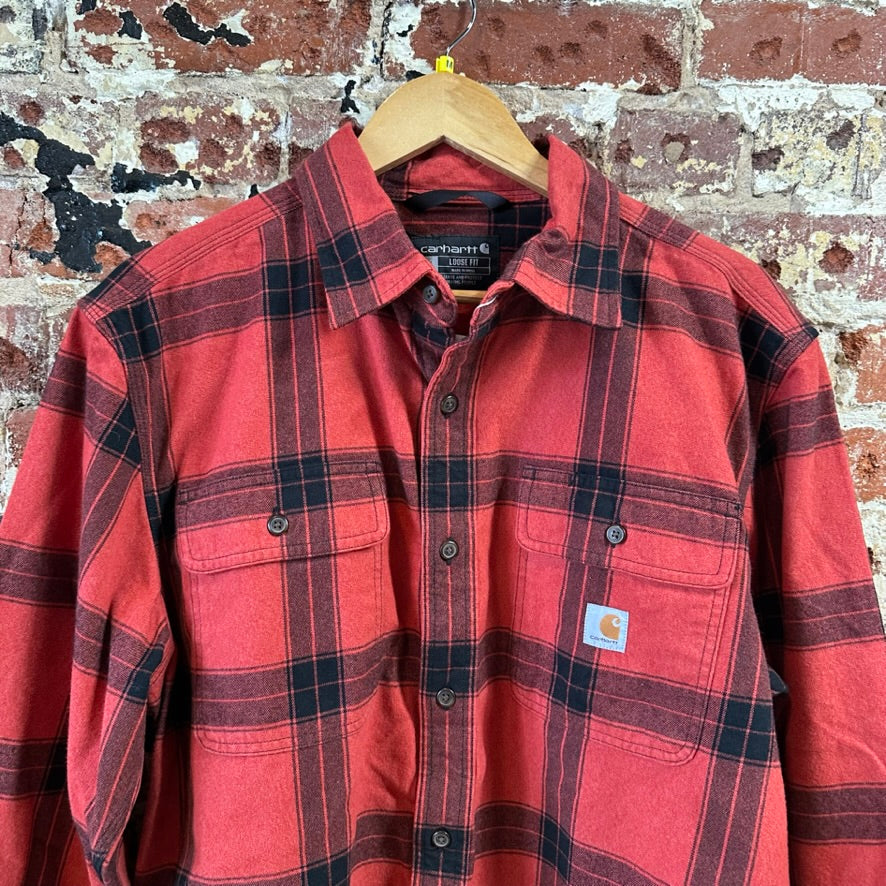 Carhartt Mens Medium Red Flannel Shirt