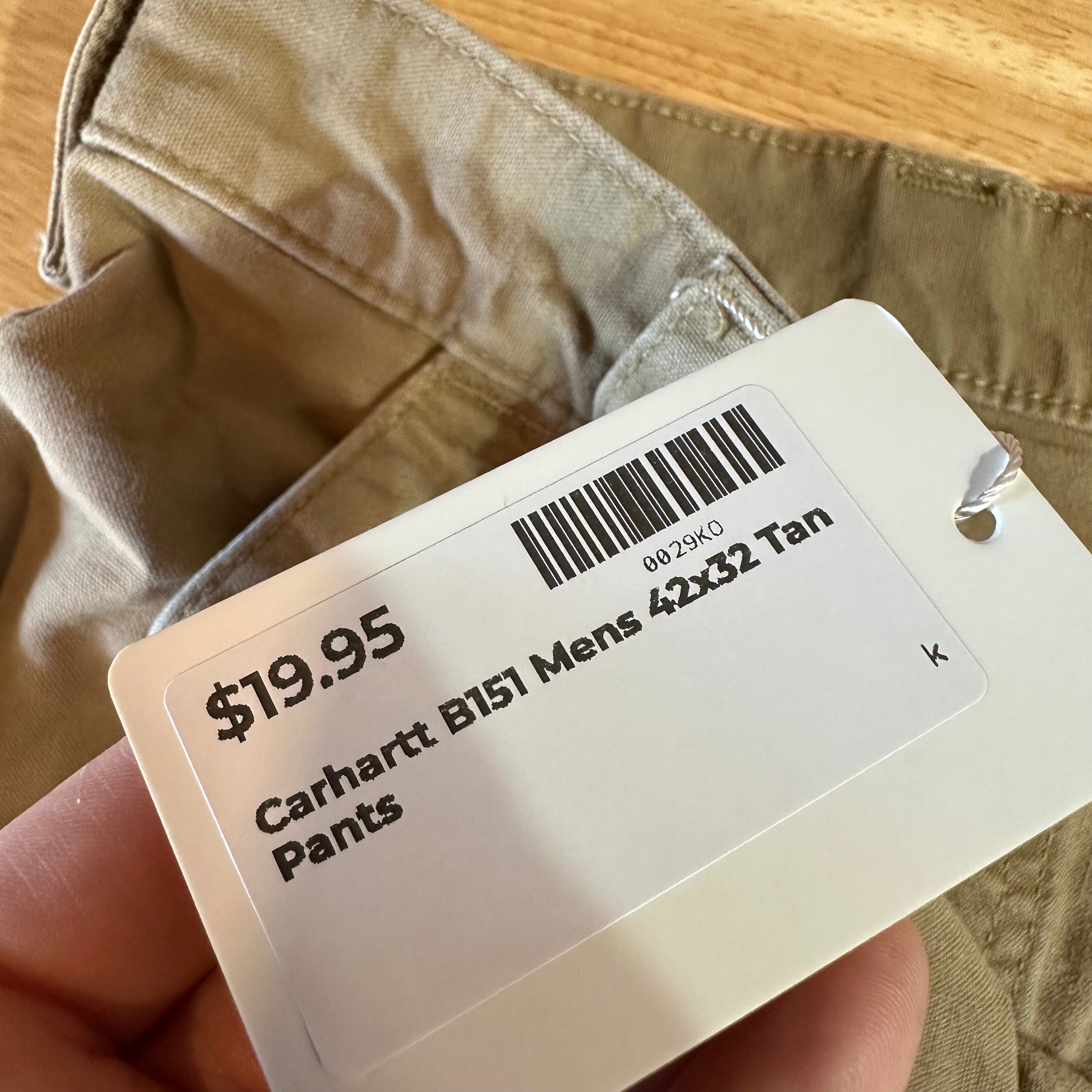 Carhartt B151 Mens 42x34 Tan Pants