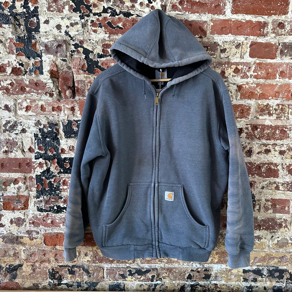 Carhartt J149 CHH Hoodie Full Zip Sweatshirt Gray Mens Size Medium Heavy Work