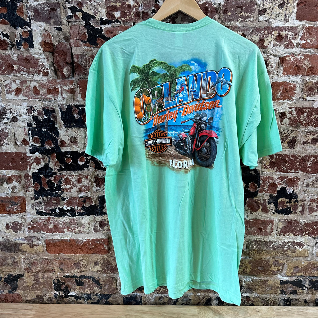 Harley Davidson Men's 2XL Short Sleeve Green T-Shirt NEW