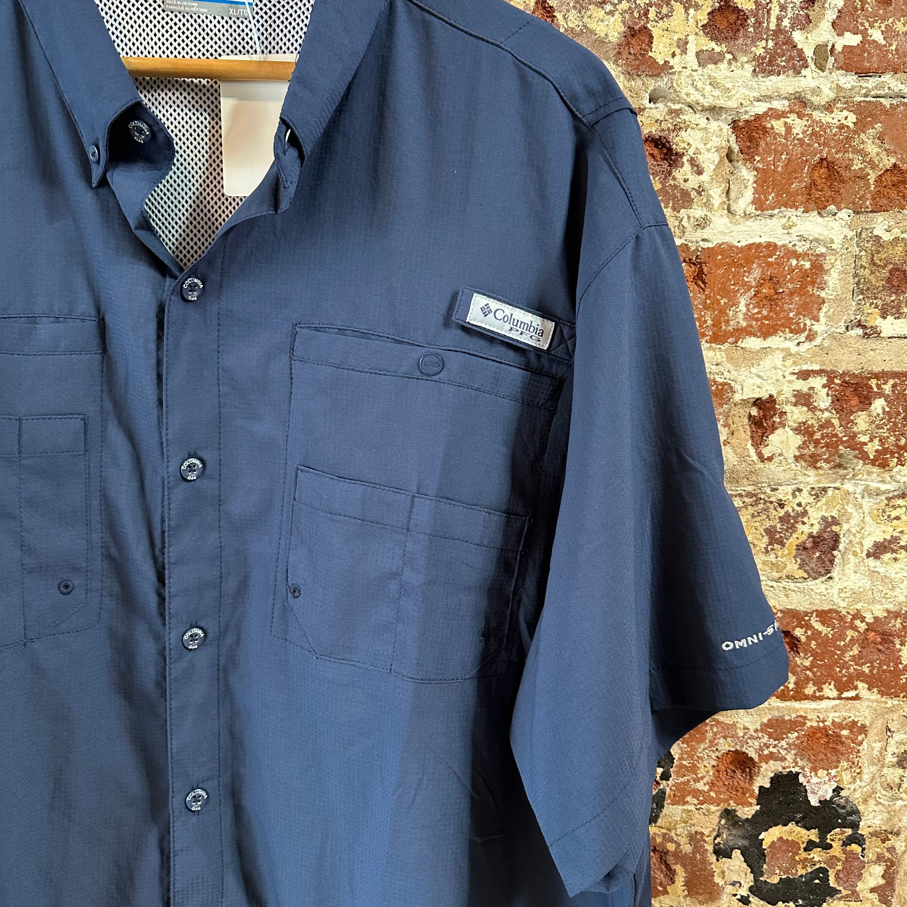 Columbia PFG Mens XL Short Sleeve Button Up