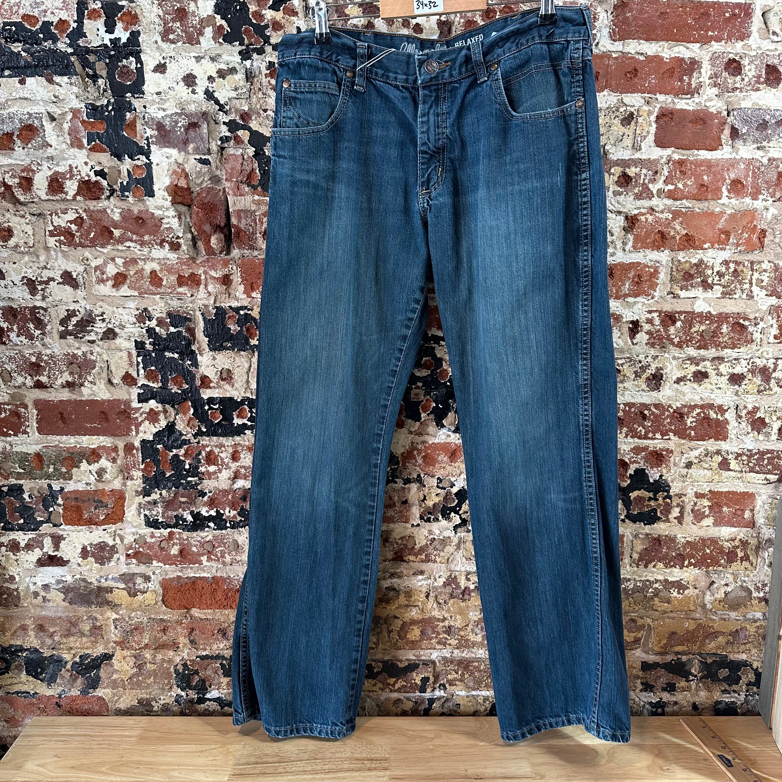 Wrangler Retro Mens 34x30 Blue Jeans