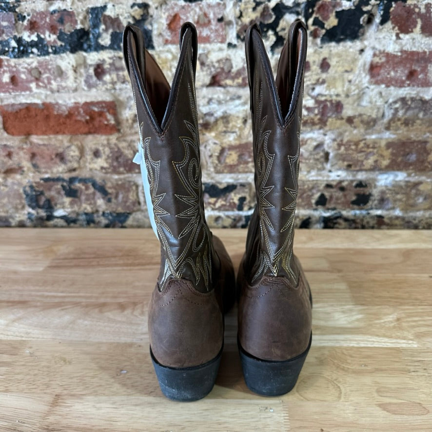 Laredo 4242 Lea Vamp Fox Brown Pull On Western Cowboy Boots Mens 8D