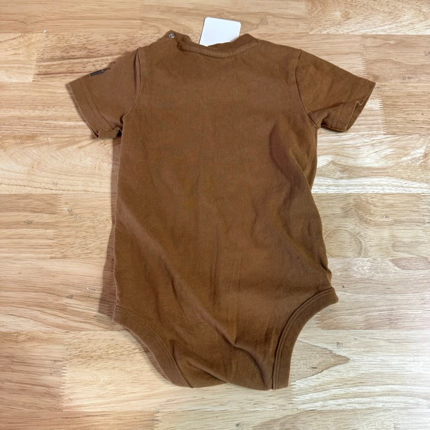 Carhartt Short Sleeve Brown Bodysuit one piece Cotton Boys 24M Explore More