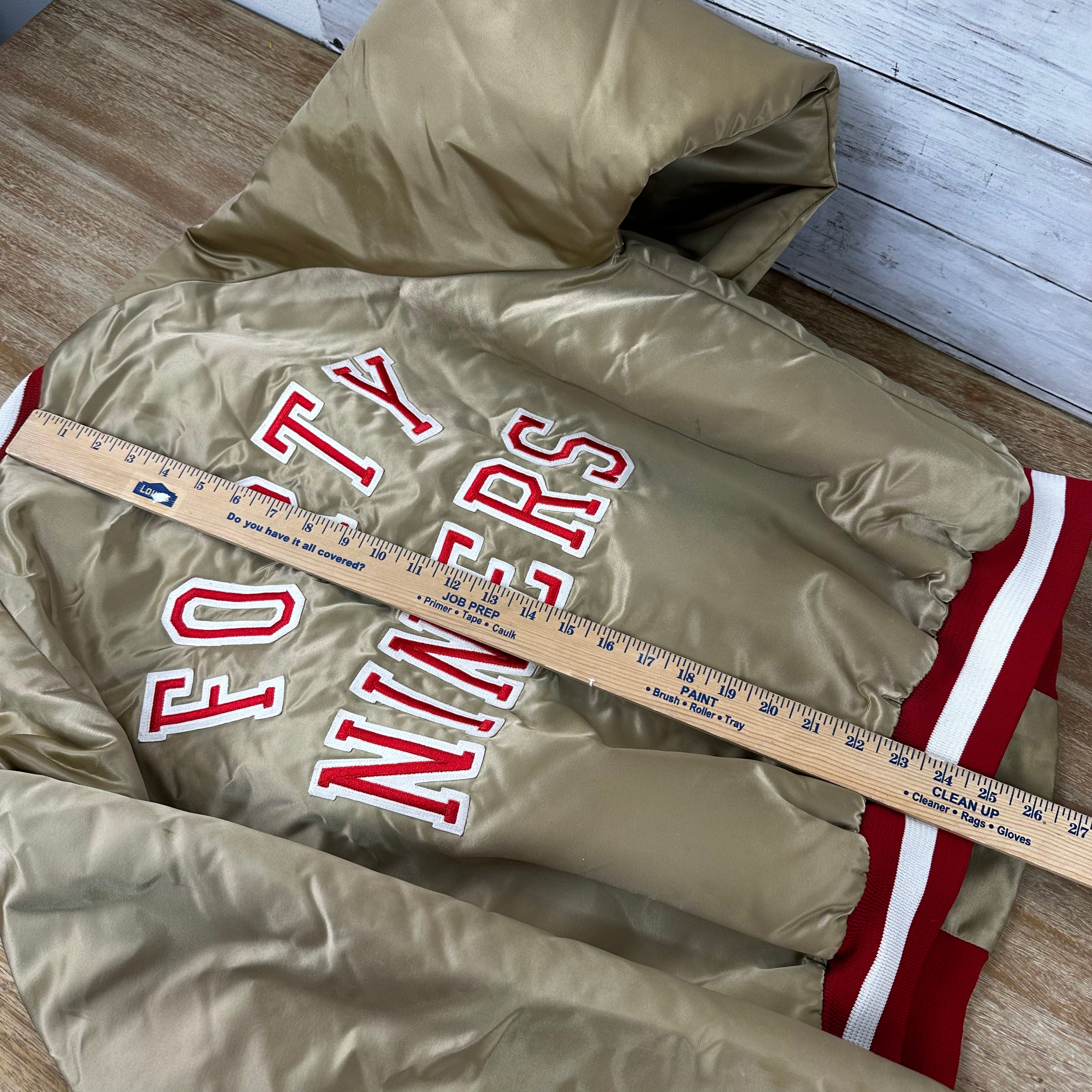 Vintage San Francisco 49ers SF Gold Satin Jacket Locker Line Mens Large