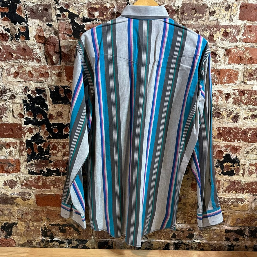 VTG Wrangler Men's Large Gray Western Shirt