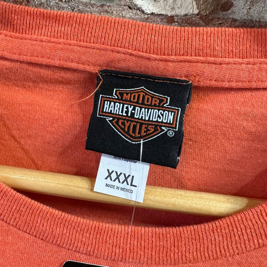 Harley Davidson Men's 3XL Short Sleeve Orange T-Shirt NEW