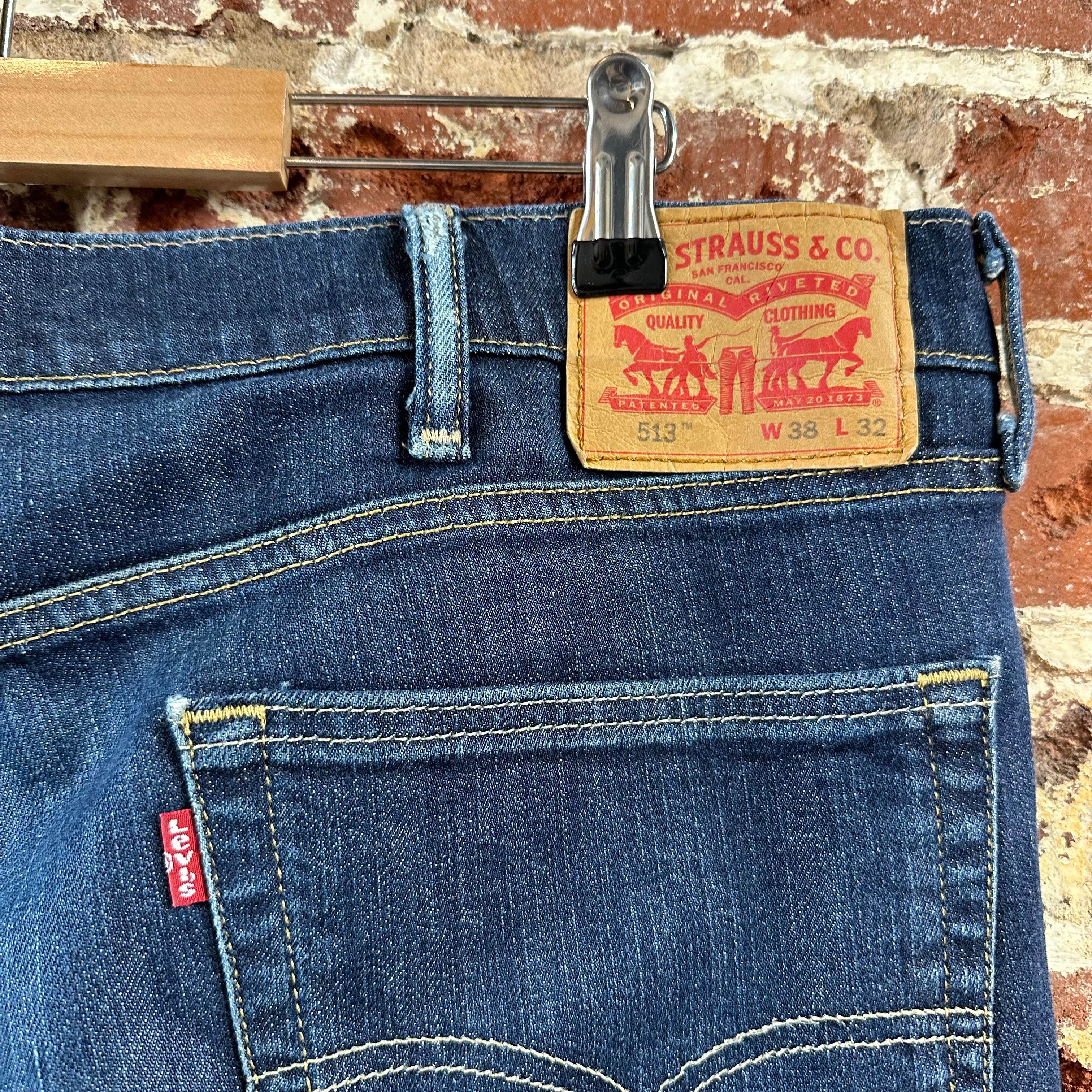 Levi's 513 Mens 38x32 Blue Jeans