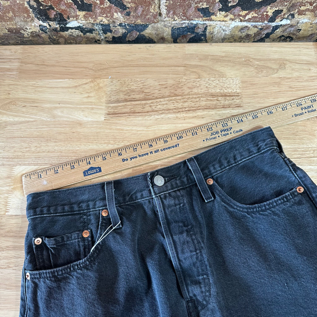 Levi's Cut Off Denim Black Jean Shorts Womens 29 Distressed- 32x2.5"