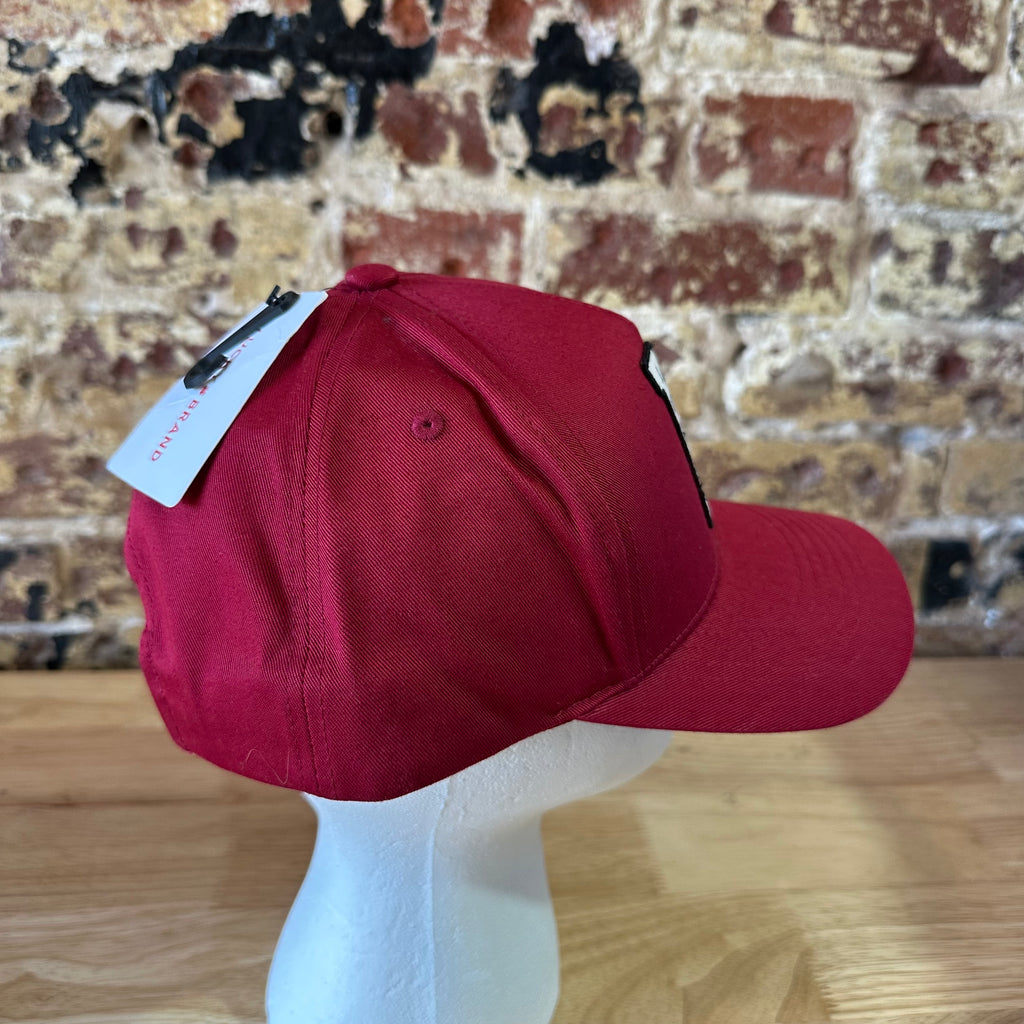 Lucky Brand Mens Red Varsity L Logo Snapback Hat Adjustable Cotton Baseball Cap