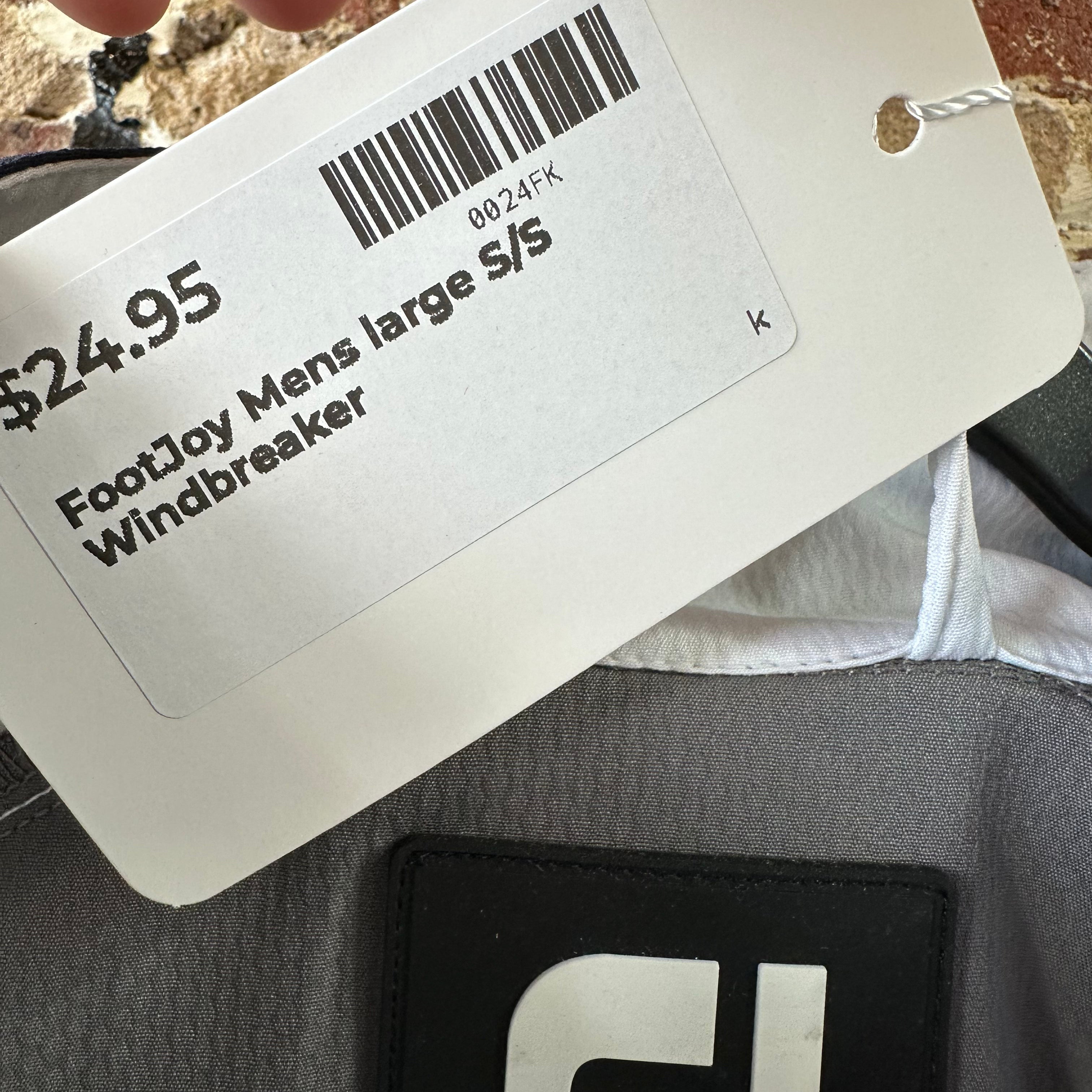 FootJoy Golf Jacket Mens Large Gray Short Sleeve 1/4 Zip Colorblock Windbreaker