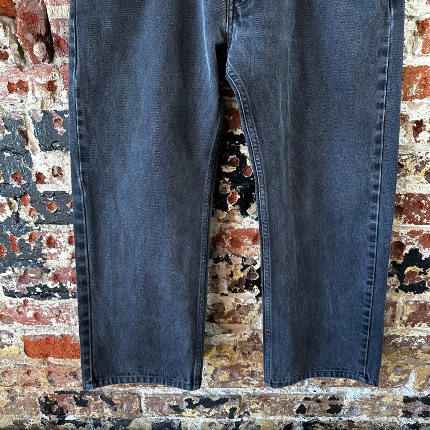 Levis 505 Jeans Mens 38x30 Regular Zip fly Faded Black denim Levi's
