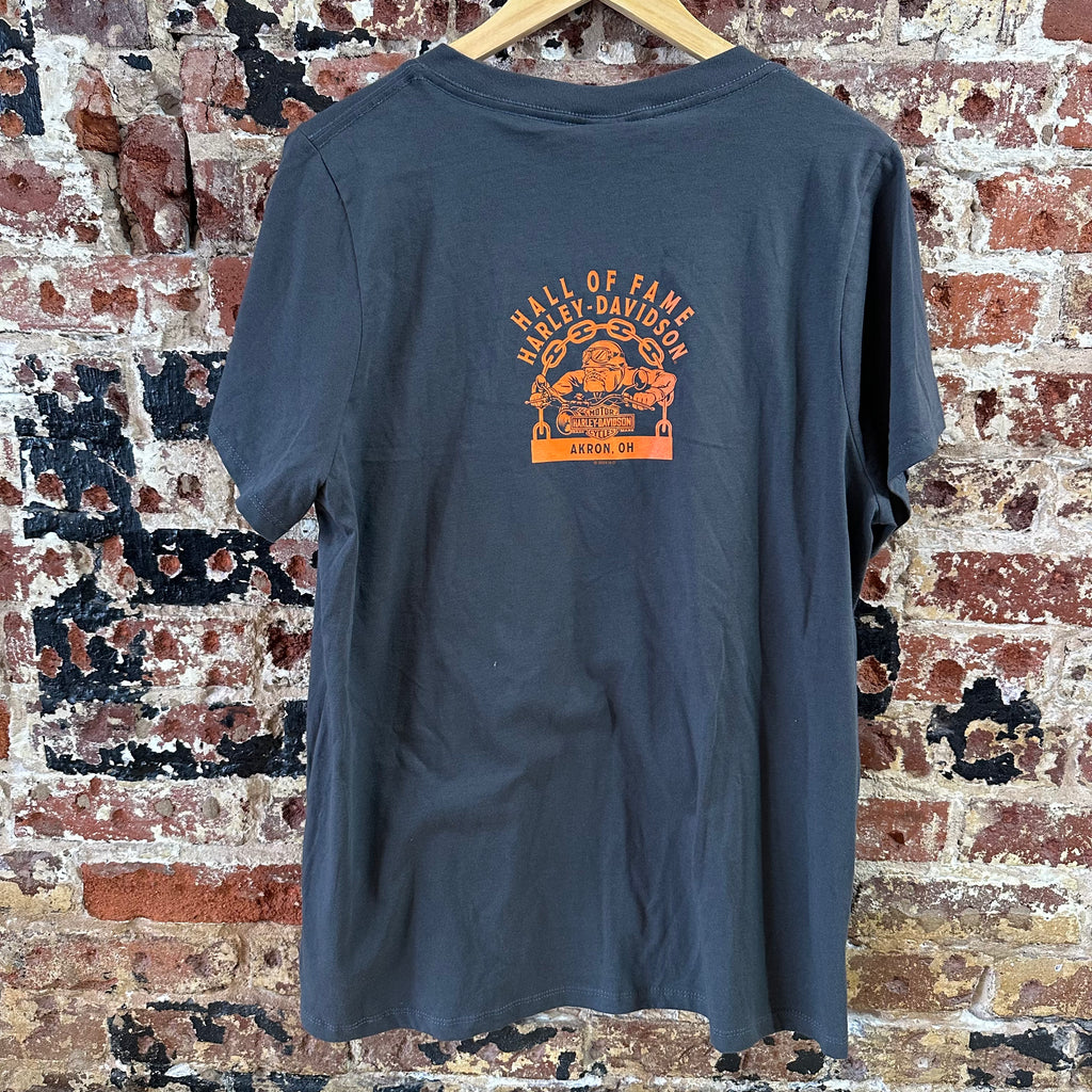 Harley Davidson Women's 2XL Short Sleeve Gray T-Shirt V-Neck NEW