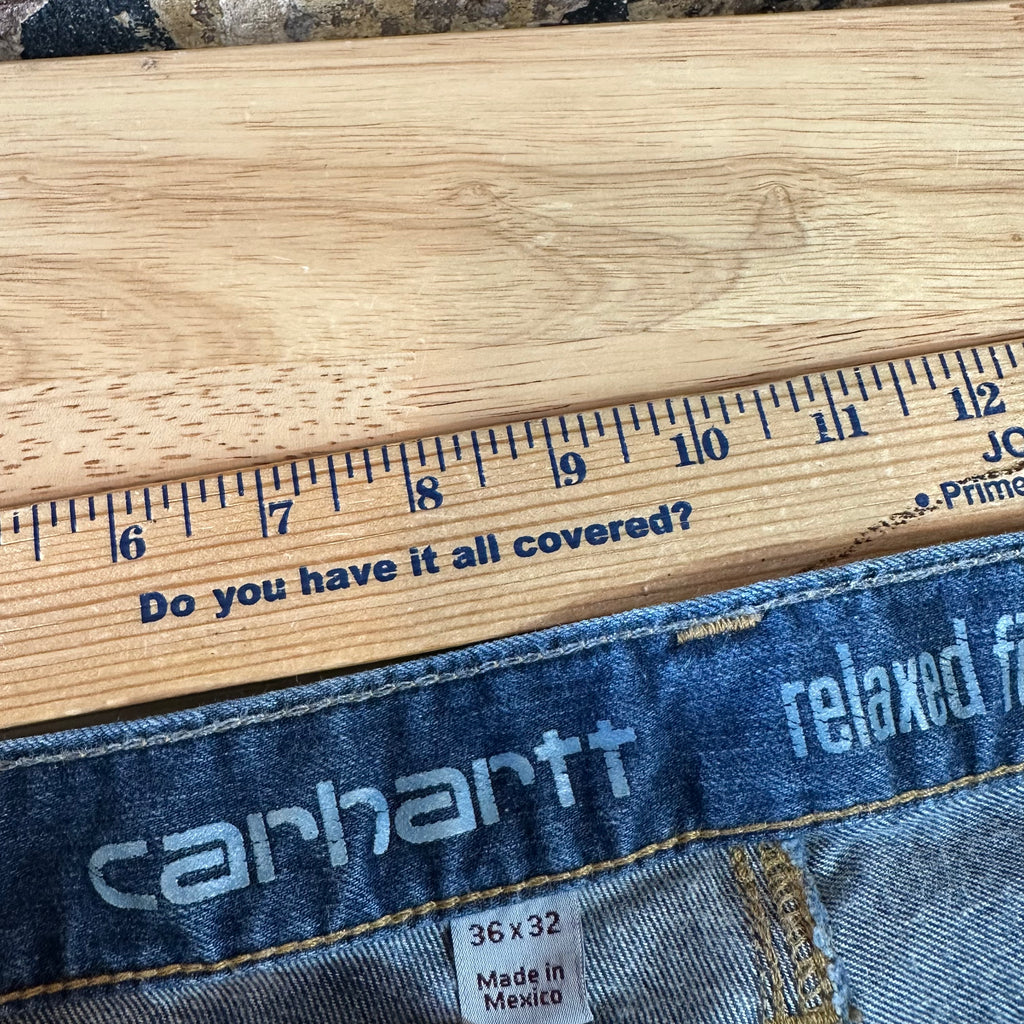 Carhartt Mens 36x32 Blue Jeans