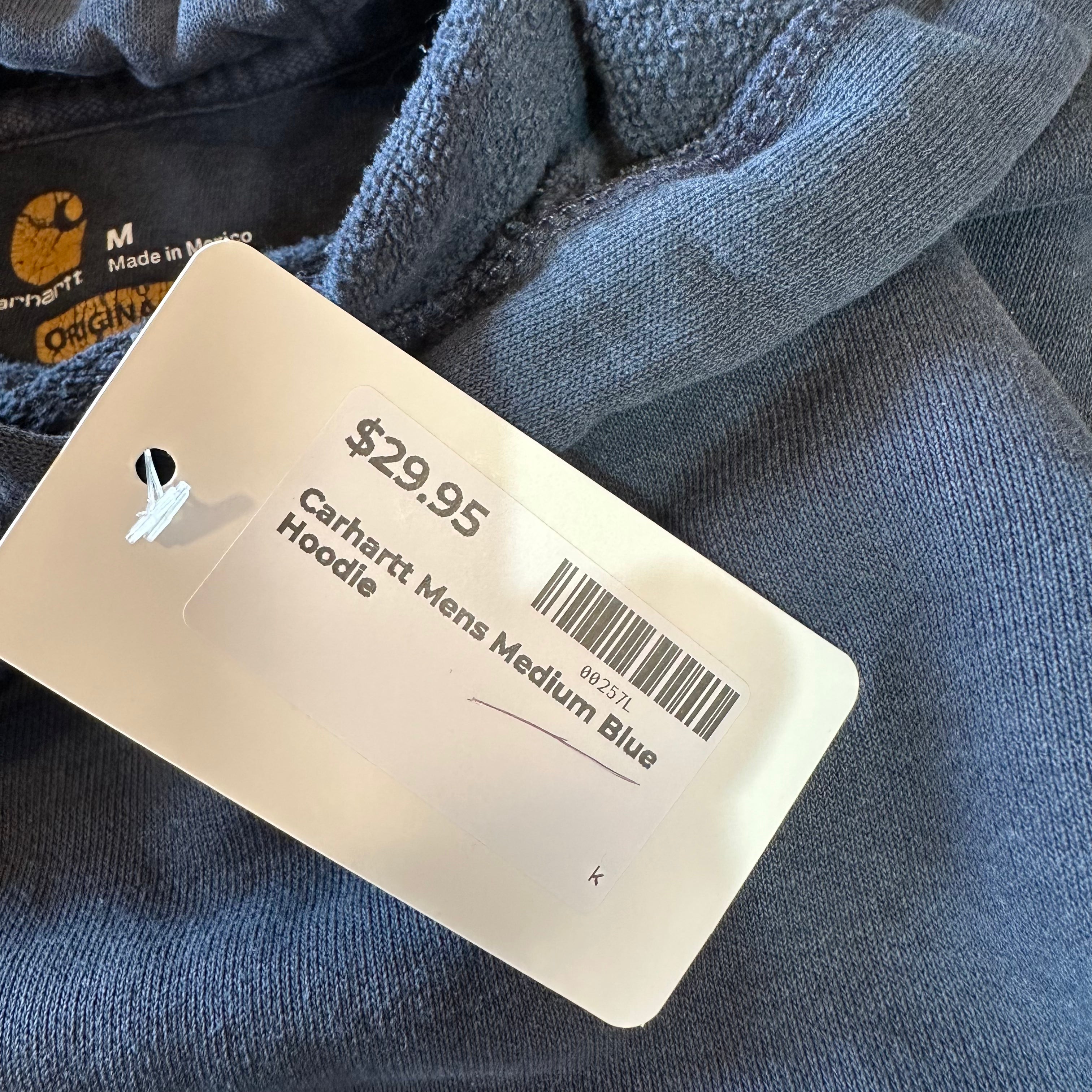 Carhartt Hoodie Sweatshirt Blue Mens Size Medium Original Fit