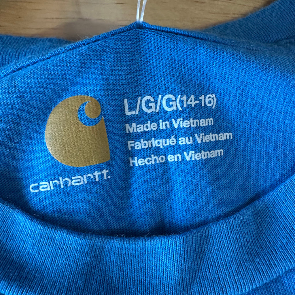 Carhartt Short Sleeve T-Shirt Boys Large 14-16 Blue
