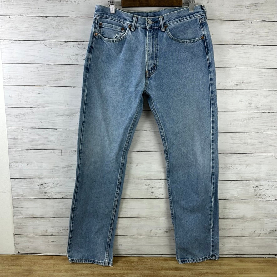Levis 505 Jeans Mens 34x34 Regular Zip fly Blue denim Levi's
