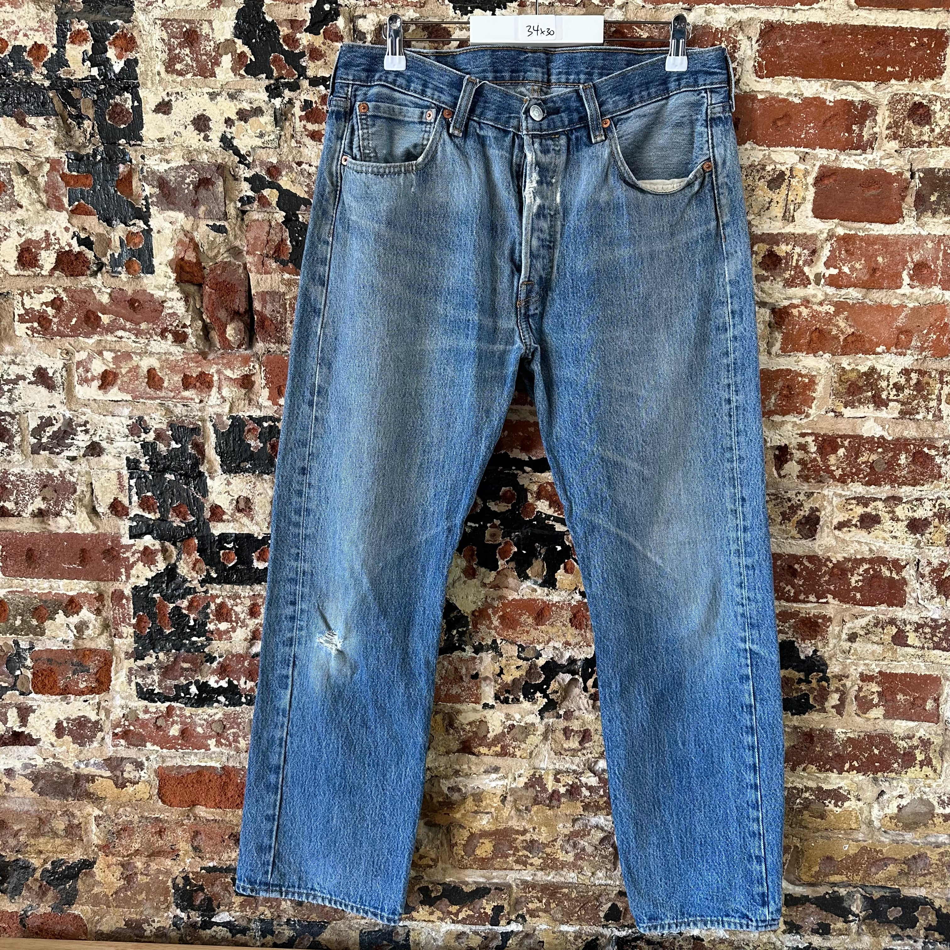 Levis 501 Mens 34x30 Blue Jeans