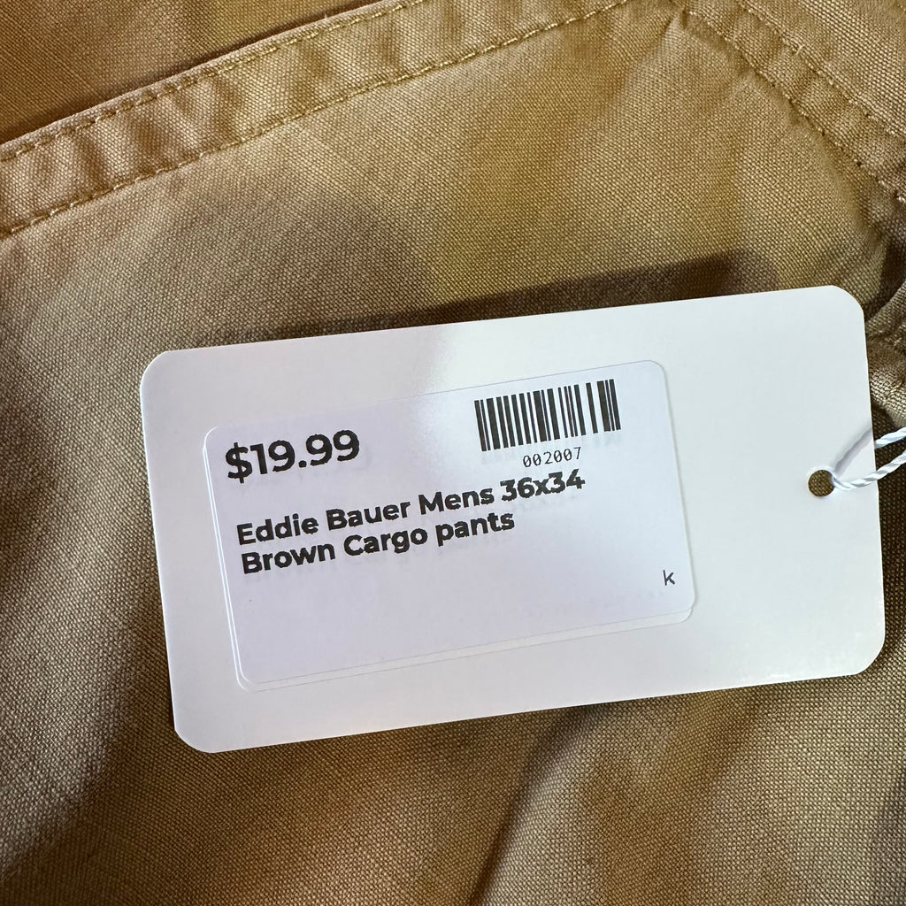 Eddie Bauer Mens 38x34 Tan Cargo Pants