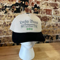 Lucky Brand Dungarees Trucker Hat Cream Black Snapback Mesh Cap NWT