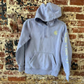 Carhartt Womens XS Purple Hoodie Casual Sleeve Spellout midweight