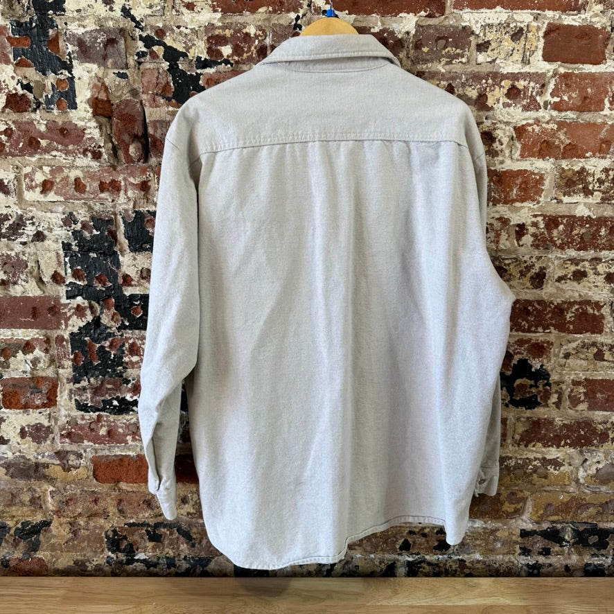 Five Brothers Flannel Shirt Men’s 2XL Beige Tan Button Up Long Sleeve