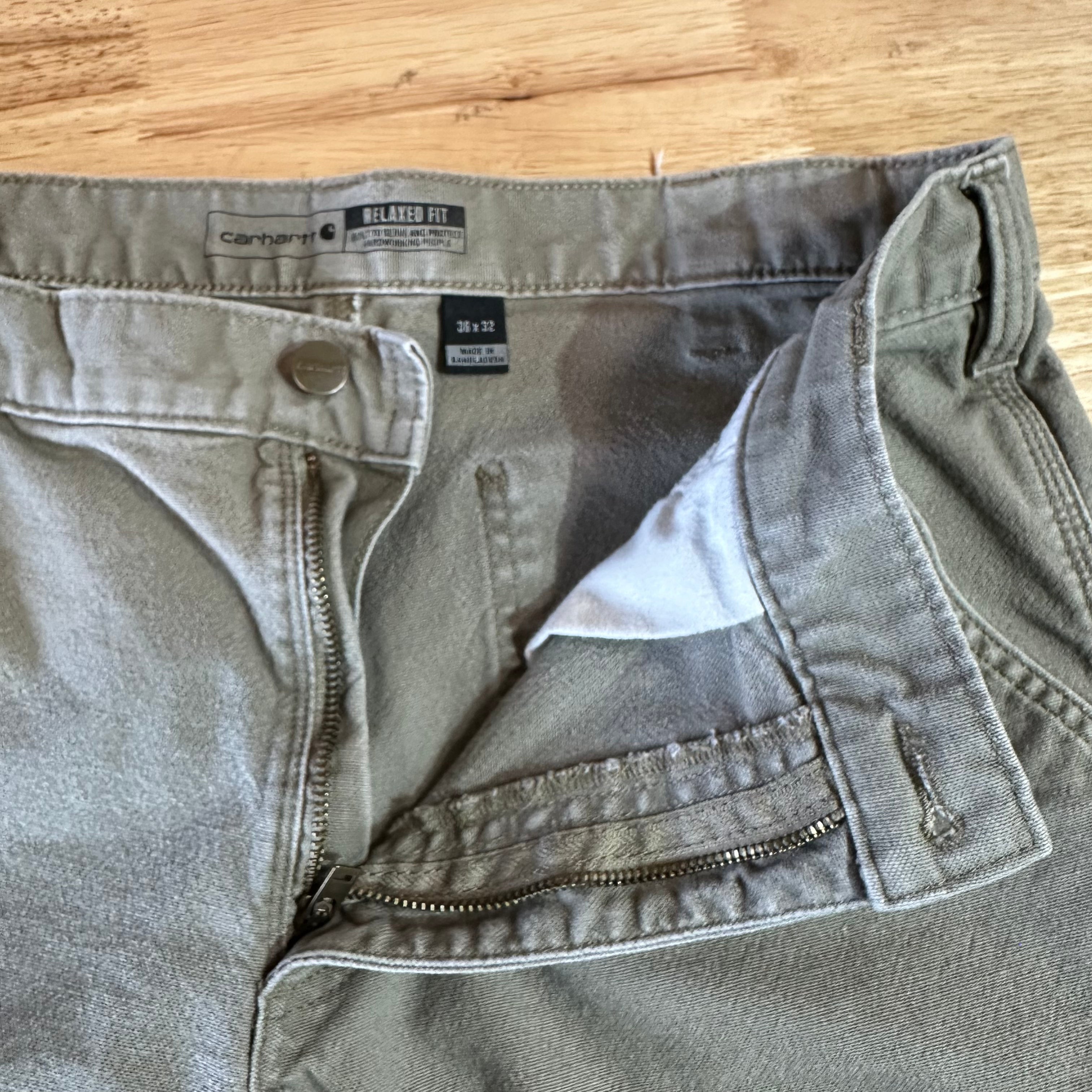 Carhartt Mens 36x32 Tan Pants