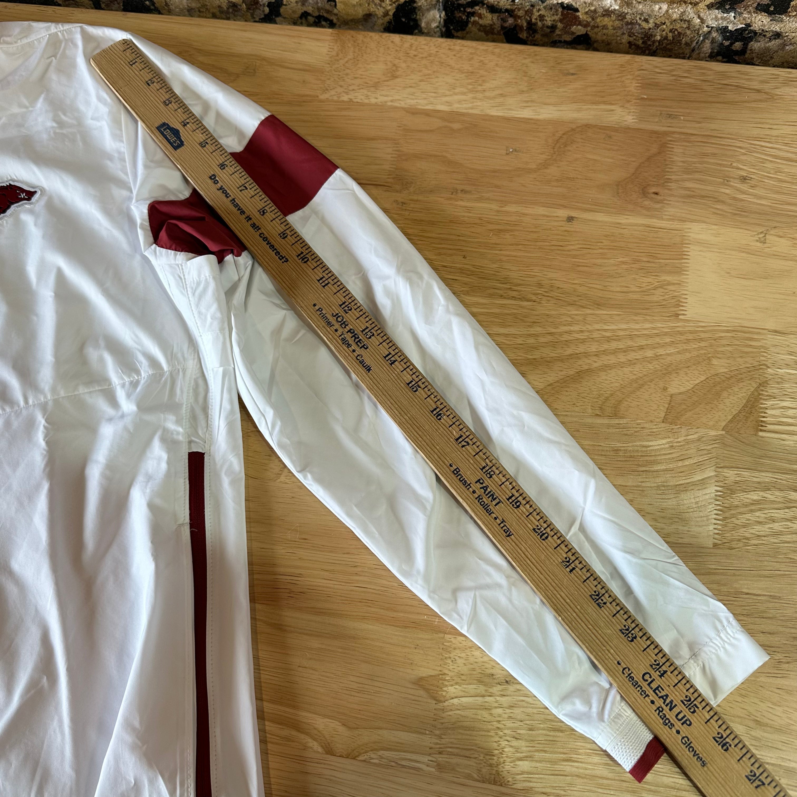 Nike Arkansas Razorbacks 1/4 Zip Sideline Pullover Jacket Mens Small White