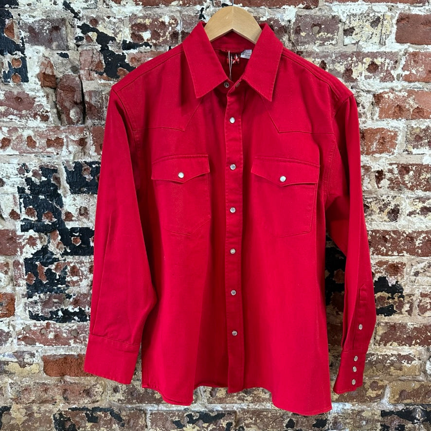 Marlboro Button Up Shirt Mens Small Western Long Sleeve Red