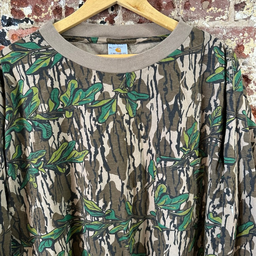VTG Carhartt Mossy Oak Camo Men's XL L/S T-Shirt
