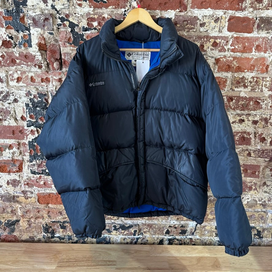 Columbia Men's Duck Down Puffer Jacket Black Full Zip