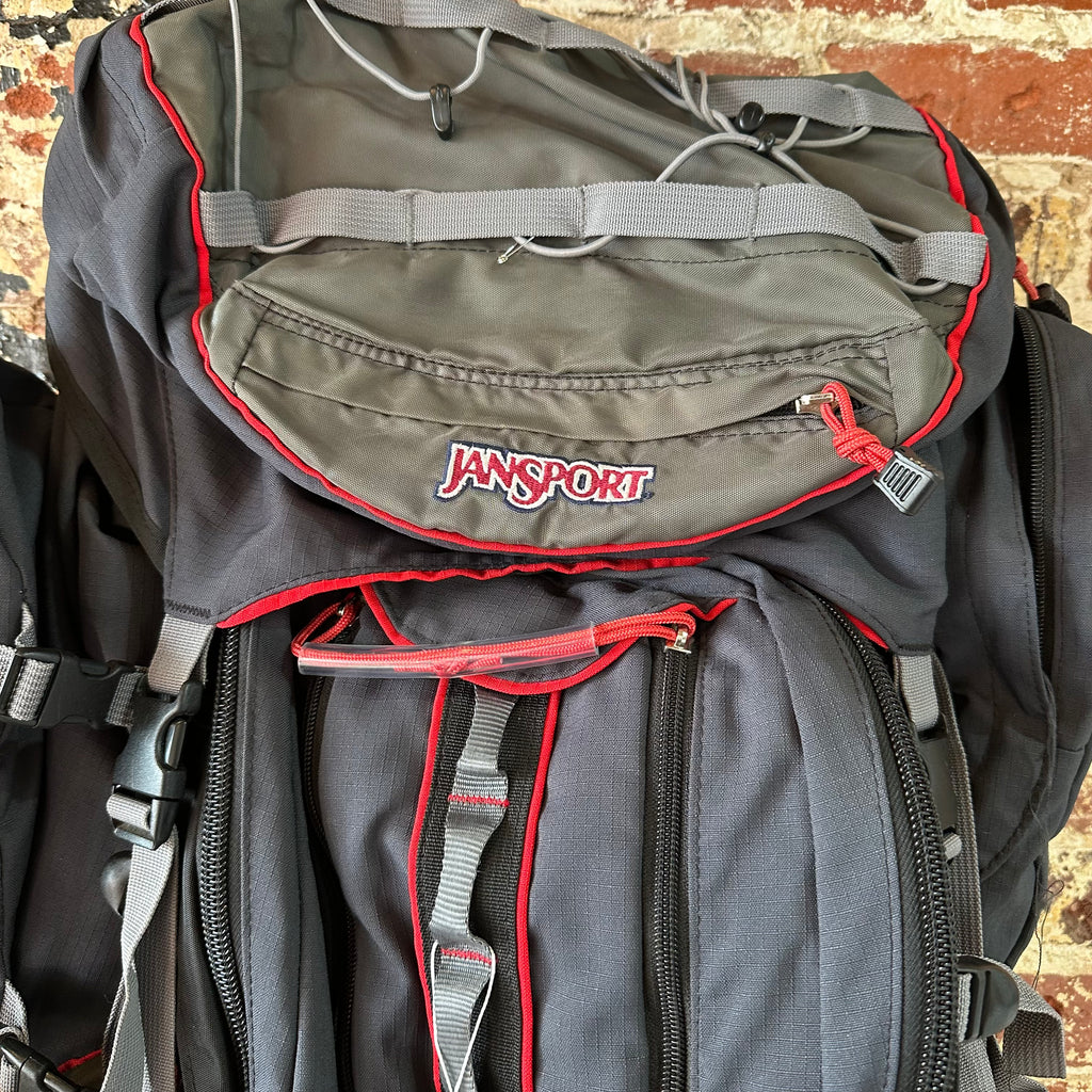 Jansport Alaska 100 Hiking Camping Vintage Backpack Black Red Large