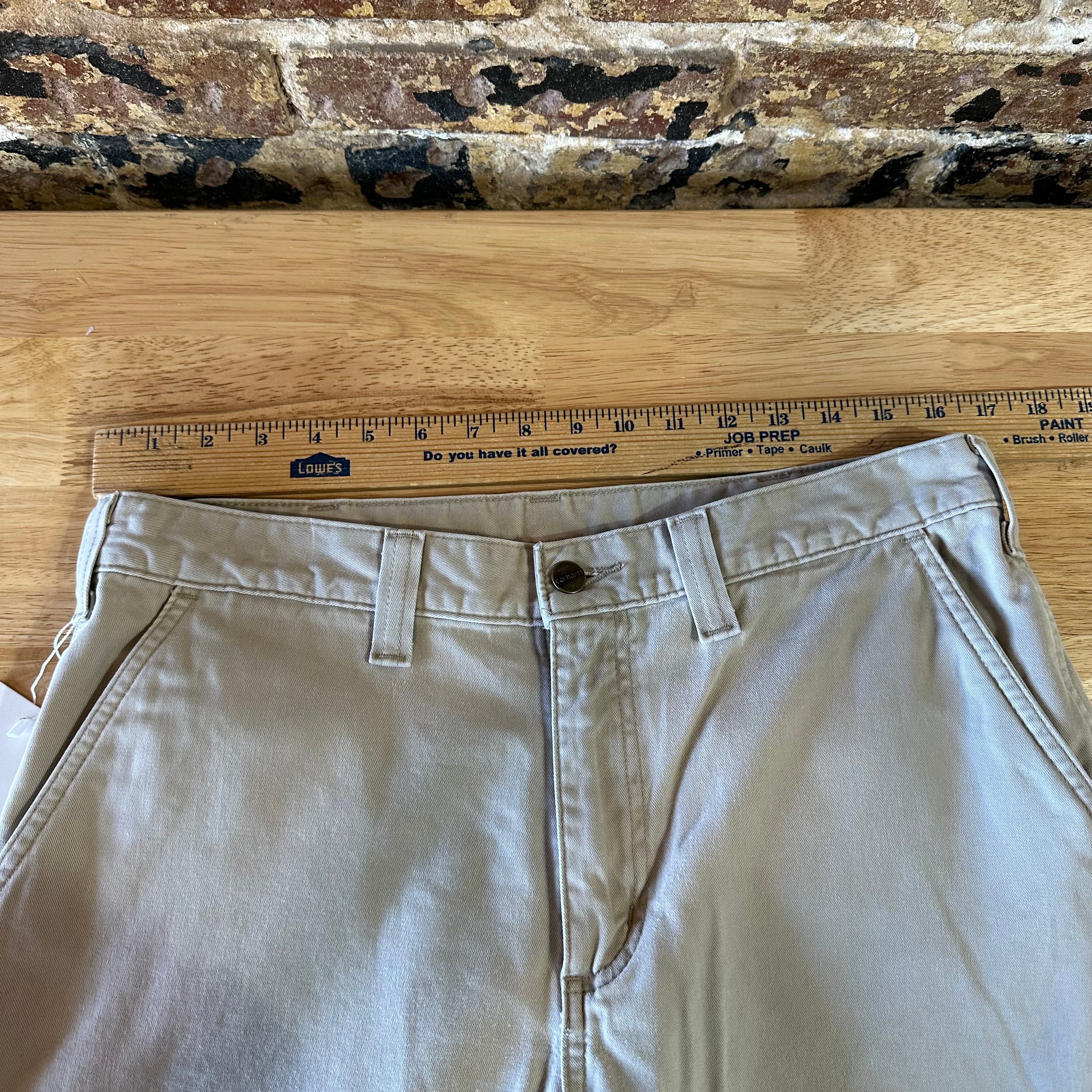 Carhartt tan Relaxed Fit Pants Mens 34x32 canvas work utility