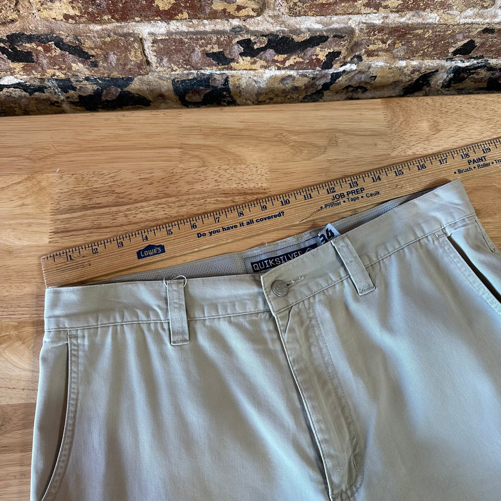 VINTAGE Quiksilver Cargo Pants Mens Straight Skater Surf Utility Men 34x30 Y2K